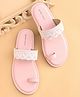 Earthy Touch Premium Slip On Ethnic Wear Mojaris with Lace - Pink