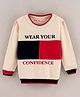ToffyHouse Cotton Knit Full Sleeves Pre Winter T-Shirt Text Print - Beige
