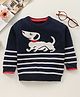 ToffyHouse Full Sleeves Pre Winter Wear T-shirt Dog Embroidered - Blue