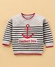 ToffyHouse Cotton Knit Full Sleeves T-Shirt Stripes and Anchor Print - Grey
