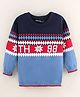 ToffyHouse Cotton Full Sleeves T-Shirt Text Design - Blue