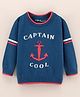 ToffyHouse Full Sleeves Prewinter Wear T-Shirt Text Print - Navy
