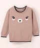 ToffyHouse Full Sleeves Winter Wear T-Shirt Kitty Face Print- Purple