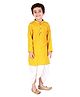 Tiny Bubs Full Sleeves Small Floral Motif Print Kurta With Dhoti - Yellow