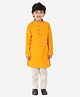 Tiny Bubs Full Sleeves Kurta Striped Kurta With Pajama - Yellow