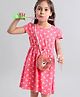 Babyhug 100%Cotton Cap Sleeves Frock With Sling Bag - Pink