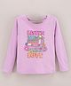 Vitamins Full Sleeves Cotton Top Glitter Text Print - Pink