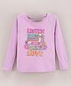 Vitamins Full Sleeves Cotton Top Glitter Text Print - Pink