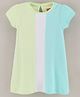 Babyhug 100% Cotton Short Sleeves Color Block Frock - Multicolor