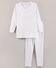 Kanvin Cotton Knit Full Sleeves Thermal Inner Wear Tee & Bottom - White