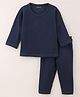 Kanvin Full Sleeves Thermal Vest & Lounge Pant - Navy Blue