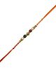 Arendelle Gold Plated Beads Rakhi For Brother - Green