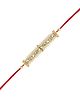 Arendelle Gold Plated Kundan & Pearl Embellished Rakhi For Brother - White