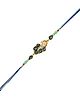 Arendelle Gold Plated Peacock Detail Rakhi For Brother - Blue