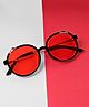 Dukiekooky Red Lens & Black Frame Oval Sunglasses