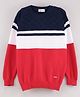 Smarty Boys Full Sleeves 100% Premium Cotton Flatknit Sweaters - Red Blue White