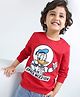 Babyhug Full Sleeves Cotton Knit Donald Duck Sweatshirt with Foil Print - Red