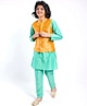 Pine Kids Full Sleeves Kurta Pyjama Set with Nehru Jacket - Radiance Blue