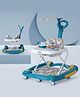 Babyhug Unicorn Foldable Baby Walker Cum Rocker With Sun Shade - Blue