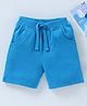 Babyhug Cotton Knit Knee Length Shorts Solid - Blue