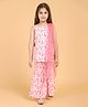 Piccolo Sleeveless Paisley Batik Kurta & Sharara With Dupatta - Pink
