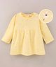 Zero Full Sleeves Frock Floral Print - Yellow