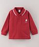 Zero Cotton Knit Full Sleeves T-Shirt Boat Printed - Red