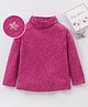 Babyhug Cotton Knit Full Sleeves Glitter Printed Skivi Top - Purple