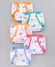 Babyhug Muslin Cotton Reusable Velcro Printed Cloth Nappies Small Set of 5 - Multicolor
