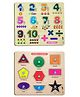 Enorme Mini Wooden Shape Colors and Numbers Puzzle with Knobs Multicolour - 19 Pieces