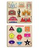 Enorme Mini Wooden Shape , Colors and Monuments Puzzle with Knobs Multicolour - 17 Pieces