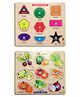 Enorme Mini Wooden Shape , Colors and Vegetables Puzzle with Knobs Multicolour - 18 Pieces