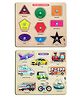 Enorme Mini Wooden Shape , Colors and Vehicles Puzzle with Knobs Multicolour - 18 Pieces