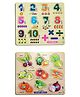 Enorme Mini Wooden Numbers and Vegetables Puzzle with Knobs Multicolour - 19 Pieces