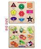 Enorme Big Wooden Shape Colors and Vegetables Puzzle With Knobs Educational And Learning Game  Multicolour - 18 Pieces