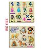 Enorme Big Wooden Numbers and Animals Puzzle with Knobs Educational and Learning Game For Kids Multicolour - 18 Pieces