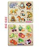 Enorme Big Wooden Animals and Vegetables Puzzle with Knobs   Multicolour - 17 Pieces
