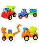 VParents Friction Powered Mini Construction Vehicles Pack of 4 - Multicolor