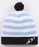 Bonfino Striped Woollen Cap Off White - Diameter 13 cm