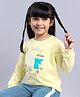 Kookie Kids Terry Full Sleeves Sweatshirt With Graphics & Embroidery Detailing- Yellow