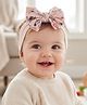 SYGA Baby Headbands Printed Flower Bow Strechable Soft Nylon Hairbands for Newborns, Infants, Toddlers, Kids 0-3 Years (Light Pink)