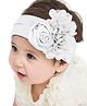 SYGA Baby Headbands Girls Rose Flower Nylon Strechable Hairbands For Newborn Infant Toddlers Kids 0 - 3 Year (White)