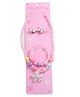 SYGA Children's Girls Necklace Earring Ring Set Jewelry Pearl Necklace Bracelet Set For Three In One - Pink