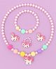SYGA Pearl Necklace Earring Ring Set Unicorn Theme - Pink