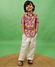 Tiber Taber Half Sleeves Mango Print Shirt - Purple