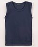 Kanvin Cotton Knit Sleeveless Solid Thermal Vest - Navy