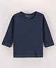 Kanvin Cotton Knit Full Sleeves Thermal Vest Solid - Navy Blue