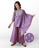Earthy Touch Half Sleeves Kurti With Sequins Embroidered & Palazzo With Dupatta - Purple