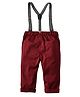 Kookie Kids Full Length Trousers With Suspenders Solid- Red