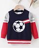 Kookie Kids Full Sleeves Football Printed Sweater - Navy Blue